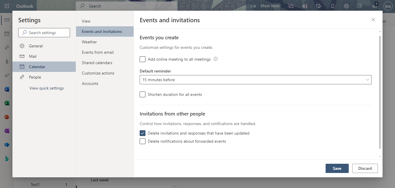 Shorten the Duration of Events and Create Breaks in Microsoft Outlook